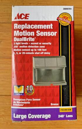 Ace 3009701 Replacement 240 Motion Sensor Dualbrite Bronze 2 Light Levels