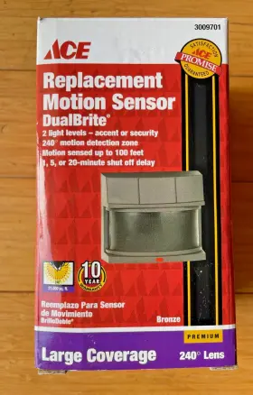 3009701 Ace Replacement 240 Motion Sensor Dualbrite Bronze 2 Light Levels