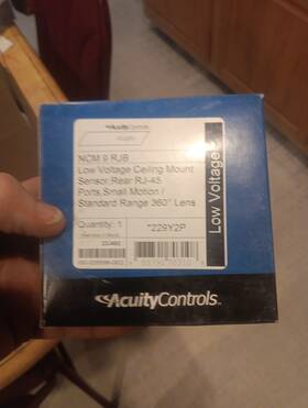Acuity Controls 888791703108 Ncm 9 Rjb Ceiling Mount Sensor Rear Rj-45 Ports 229y2p New