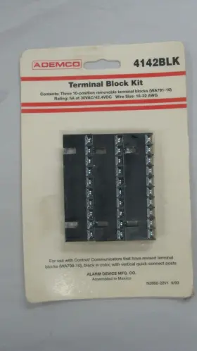 4142blk Ademco Terminal Block Kit For Home Security System New Nos 4142blk Ademco Terminal Block Kit For Home Security System New Nos