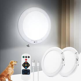 Aggforbl 030111112 2pcs Battery Powered Ceiling Light With Remote 7.48 Inch 2 Pack White