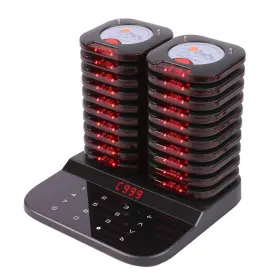 Bct-8820 Agj Restaurant Pager System Touch Keyboard Wireless Calling 20 Pagers