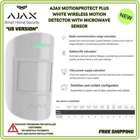 Ajax Systems 000001151 Motionprotect Plus White Wireless Motion Detector With Microwave Sensor