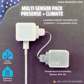 Akamatis Aht-20 Multi-sensor Pack For Home Assistant Wifi Ld2410c And