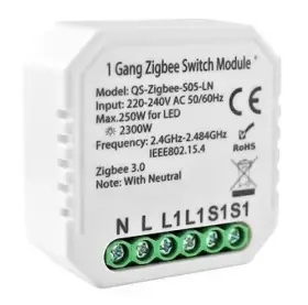 Qs-zigbee-s05-ln Akubela 1 Gang Zigbee Switch Module