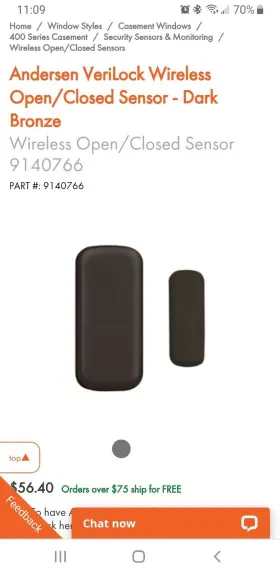 9140766 Andersen Wireless Open/close Sensor Bronze