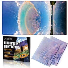 Angsylth 768274788863 2 Pcs Fluorescent Light Covers - 4 X Feet Blue Sky Rainbow