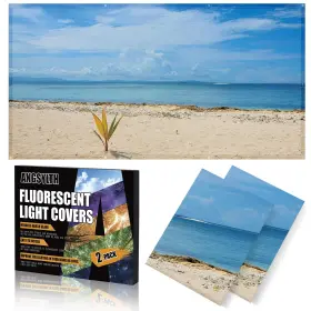 Angsylth 768274796325 2 Pcs Fluorescent Light Covers - 4 X Feet Summer Beach