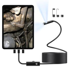 Aojo 717018024309 Borescope Camera With Light 1920p Hd Ip67 Waterproof Dual Lens For Iphone An