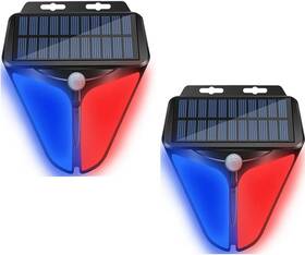 Aolyty Al6-120-2p Solar Strobe Warning Lights With 90db Alarm 2-pack Waterproof Motion Sensor