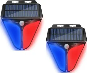 Al6-120-2p Aolyty Solar Strobe Warning Lights With 90db Alarm 2-pack Waterproof Motion Sensor