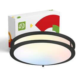Asd A-lfmdr-16d24ccbk Led 16 Inch Round Flush Mount Lighting Close To 1pk Black