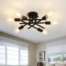 Purple-ggd857 Asgyisa Semi Flush Mount Modern Ceiling Light Fixture 6 Lights Black