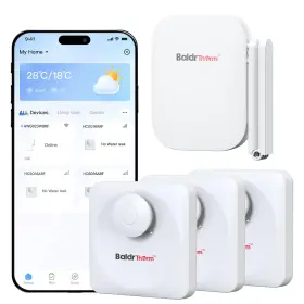 Hwg023wrf Baldrtherm Hcs016arf 3 Wifi Water Leak Detector Hub And Sensor Pack Wireless Siren Alar