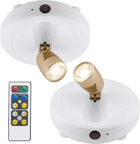 Biglight 799670719519 Spotlight Battery Operated Led Puck Light Dimmable Uplight White
