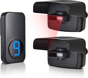 Bistee Bin-q5fs01-2t1-us-b Driveway Alarm Motion Sensor 600ft Range Wireless Outd