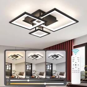 Branded Cl-3fbk-d Modern Black Led Ceiling Light 3-square Design 3ring