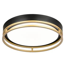Branded Pl-lf132b13 12.5 Inch Led Flush Mount Ceiling Light Fixture 26w Super Black Gold