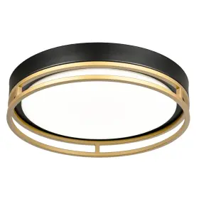 Pl-lf132b13 Branded 12.5 Inch Led Flush Mount Ceiling Light Fixture 26w Super Black Gold