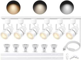 Bravsekai Bs-04-01 White 6pcs Led Track Lighting Kit With 6 Heads 3cct