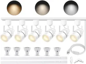 Bs-04-01 Bravsekai White 6pcs Led Track Lighting Kit With 6 Heads 3cct