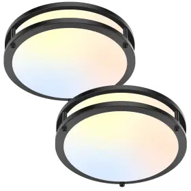 63025008-04 Brightever Flush Mount Ceiling Light Black 30w 4000lm 5cct 10 Inch-2 Packs
