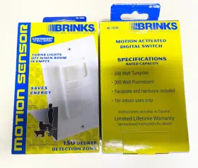46-1030 Brinks 2 Auto On/off Sensor Switch Motion Infrared Occupancy Vacancy Wall Light