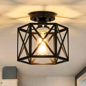 Bwxcie 25070740 Modern Farmhouse Black Ceiling Light Industrial Semi 9.5 In