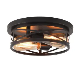 Cafulam 791974396724 Black Flush Mount Ceiling 1 Pack Circular Light