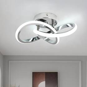 Caneoe 641376021543 Hallway Light Acrylic Modern Led Ceiling Flower Chrome 6000k