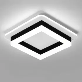 Caneoe 772467811023 Square Modern Led Ceiling Light Fixture 24w Black Flush 6000k