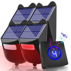 Chesbung B0f9kzc7v5 Solar Driveway Alarms Wireless Outside Weatherproof Motion Sensor