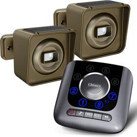 Chtoocy Ch-2056-brown-1t2 Solar Wireless Driveway Alarm System Long Range Outside Gate Motion Sensor Alert