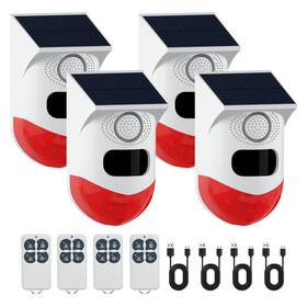 Chunhee Sl07-4 Solar Motion Sensor Alarm Outdoor Adjustable Detector 129db Soun