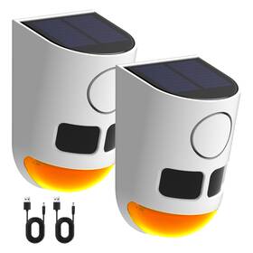 Chunhee Sl23wh Solar Motion Sensor Alarm Outdoor 4 Working Mode Dog Barking Activated