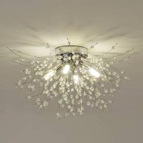 Cm Mzy Xt-xh-xd-4c Modern Small Crystal Ceiling Light Fixture 4-light Chrome
