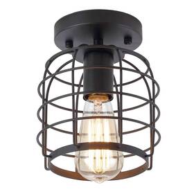 Create For Life Hsx001us Industrial Vintage Flush Mount Ceiling 1 Pack Black