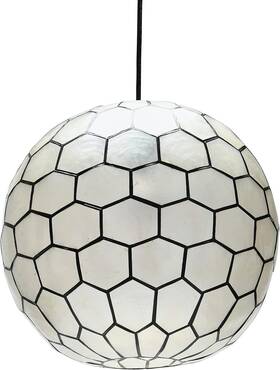 Creative Co-op Ec0909 Co-op Capiz Honeycomb Ceiling Light Black