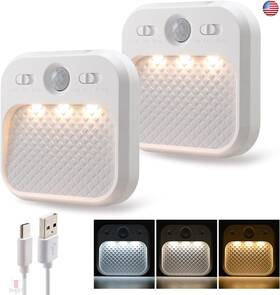 Dami Dml1021 Led Night Light With Motion Detector 2 Pack Cabinet Dimmable Timer