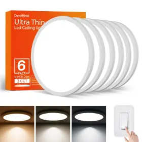 Dvf-3cct-w1206-a-01 Dcvoltfield 6pack 12inch Led Flush Mount Ceiling Light 12inch-6pack White-3cct Dimm