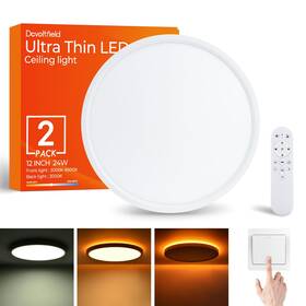 Dcvoltfield Dvf-nl-w02-a-01 2pack Dimmable Led Flush Mount Ceiling Light 12inch-2pack White-night