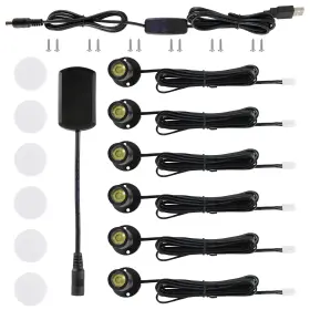 Dedc 731055324284 6pcs Mini Led Spot Lights 1w 5v 3000k Under Warm White Black-2