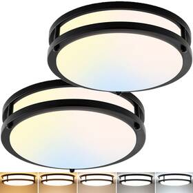 Delightown B0bz8ypz4v 2-pack 10inch 30w Led Flush Mount Ceiling Light Fixtures 2 Packs Black