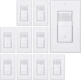 Dependable Direct 445004529554 10 Pack Motion Sensor Light Switch Neutral Wire Required Single Pole Only Not