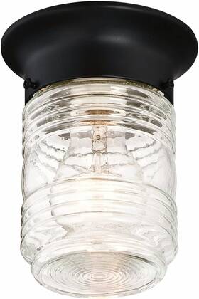 Design House 587220 Jelly Jar 1-light Indoor/outdoor Flush Mount 4.83 Inch Black