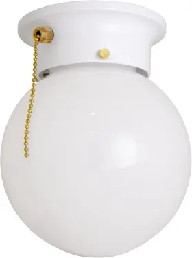 510040 Design House 767654008539 Traditional 1-light Indoor Ceiling Pull Chain White