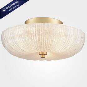 Diryzon B7290-3cu-j Modern 3-light Ceiling Light Fixture Brass Hallway Fine Sand Glass