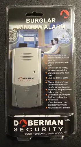 Se-0102 Doberman Security Burglar Window Alarm 95db Vibration Sensor New Sealed
