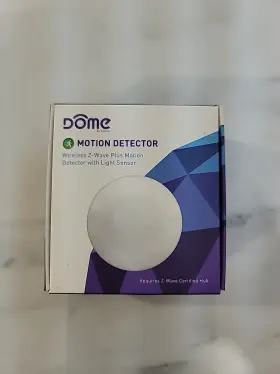 Dmms1 Dome By Elexa Motion Detector Wireless Z-wave Plus W. Light Sens