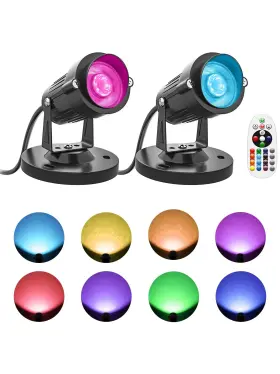 2p-3w Doreio Led Spot Lights Indoor 5w Rgbw Uplighting 16 Color 2pack
